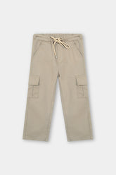 Boys Light Brown Cotton 6 Pocket Cargo Trouser